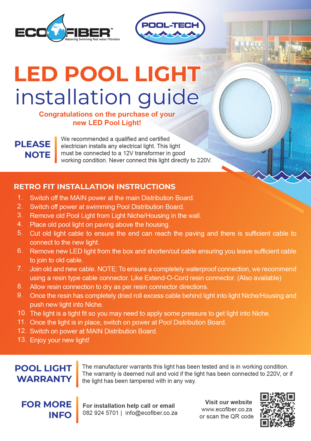 LED Blue Pool Light