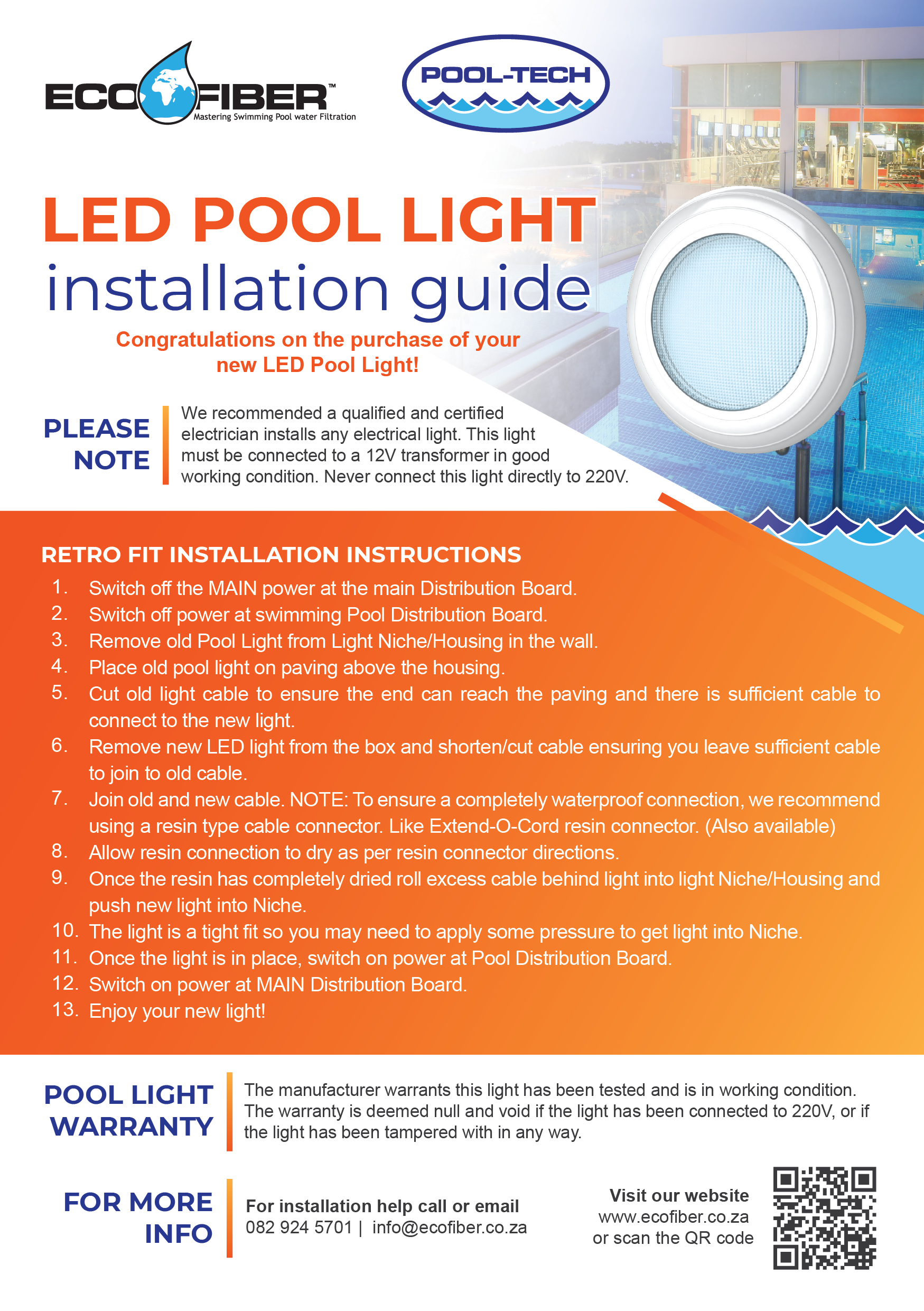 LED Blue Pool Light